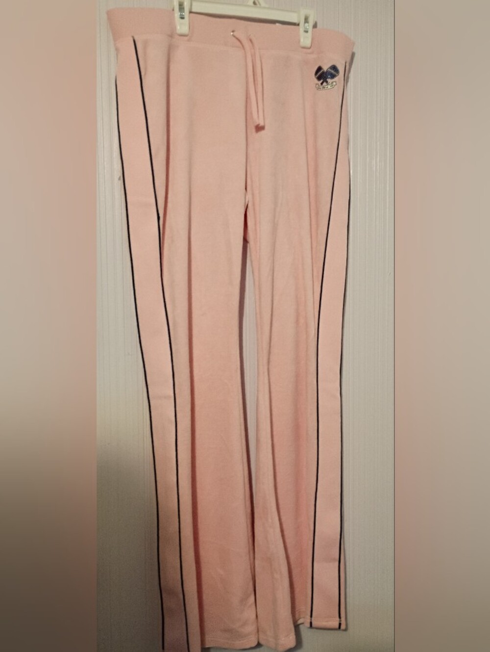 New! Juicy Couture Women's  Cotton Velour Pickleball Pant - Pink Size Large